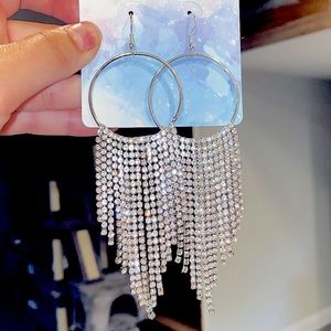 Silver Rhinestone Earrings